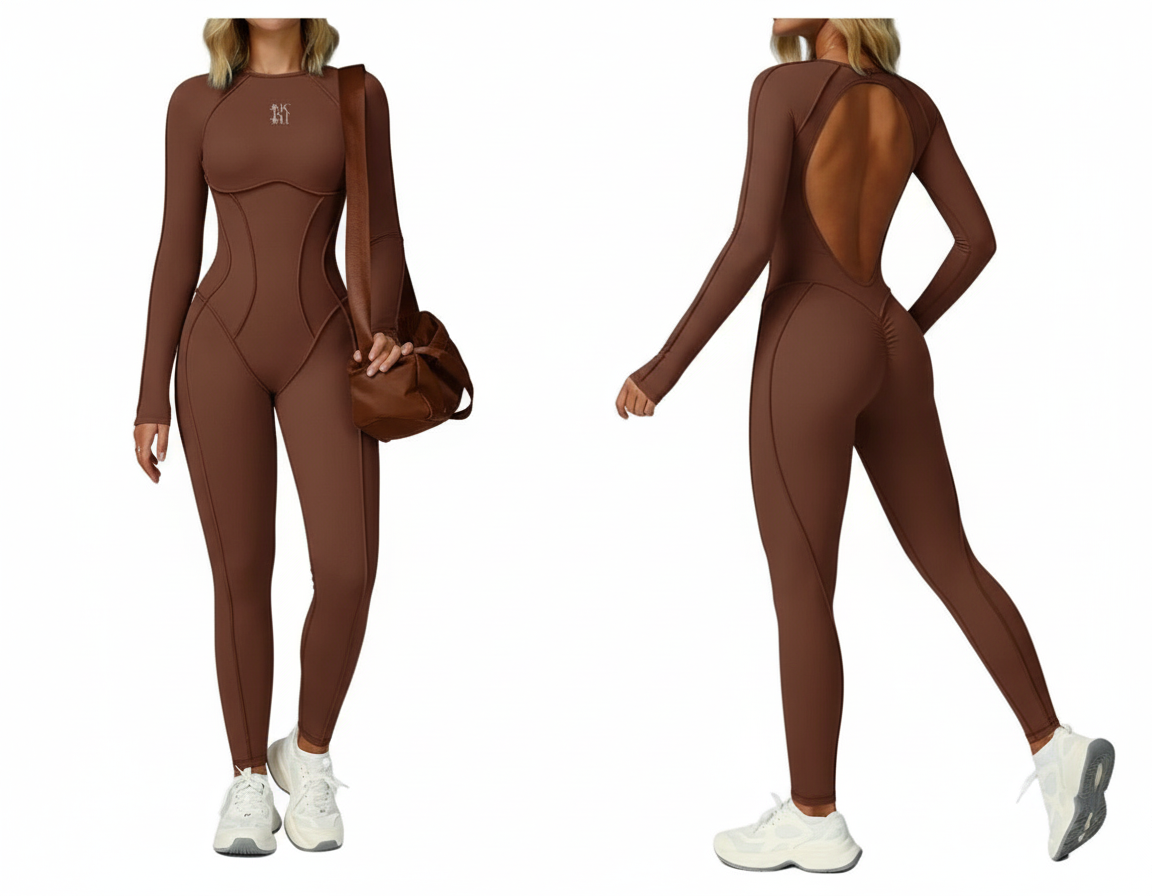 Sofia Silhouette Bodysuit- Brown