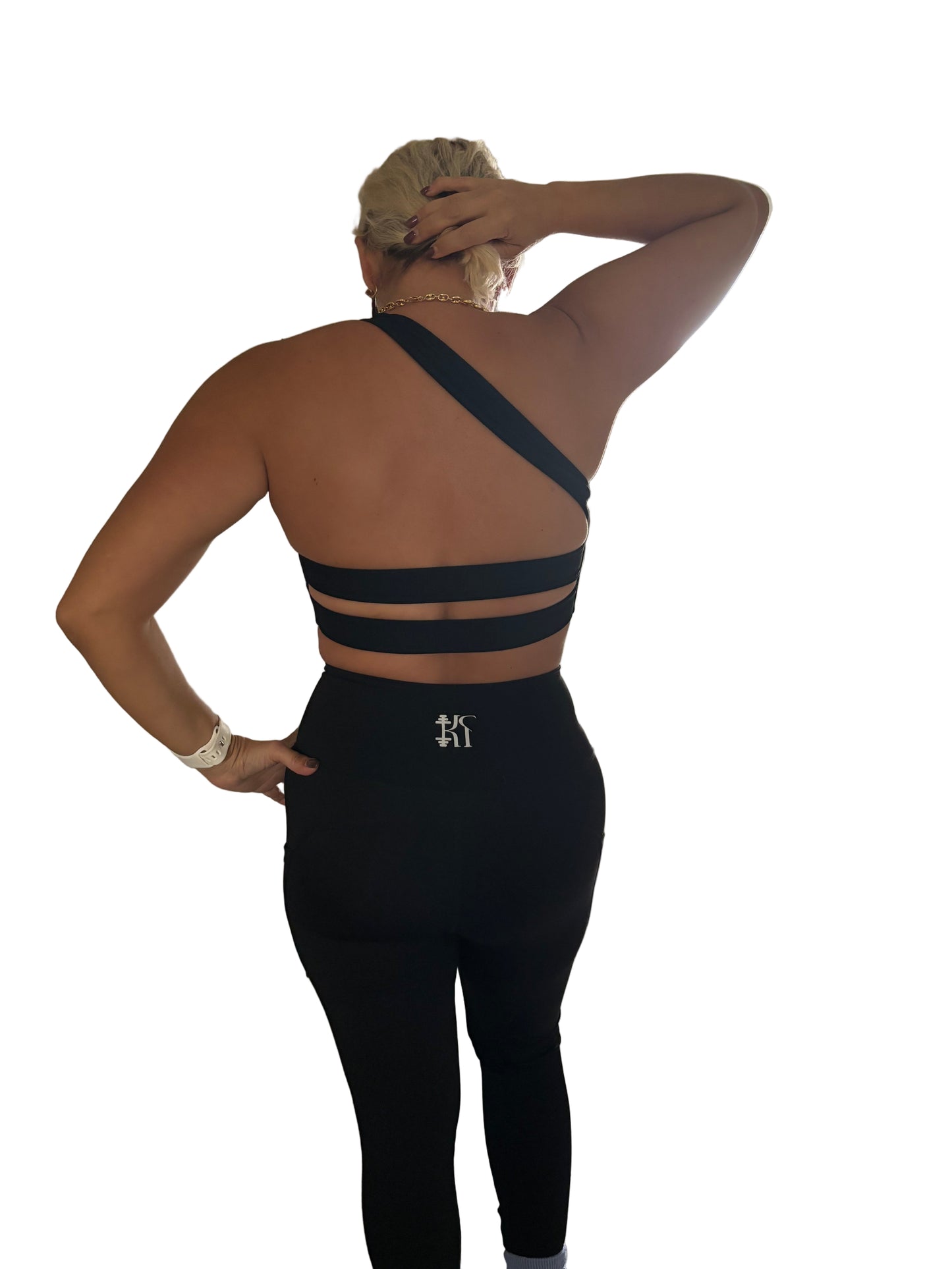 Aimar- One Shoulder /Double Stripe Sport Bra