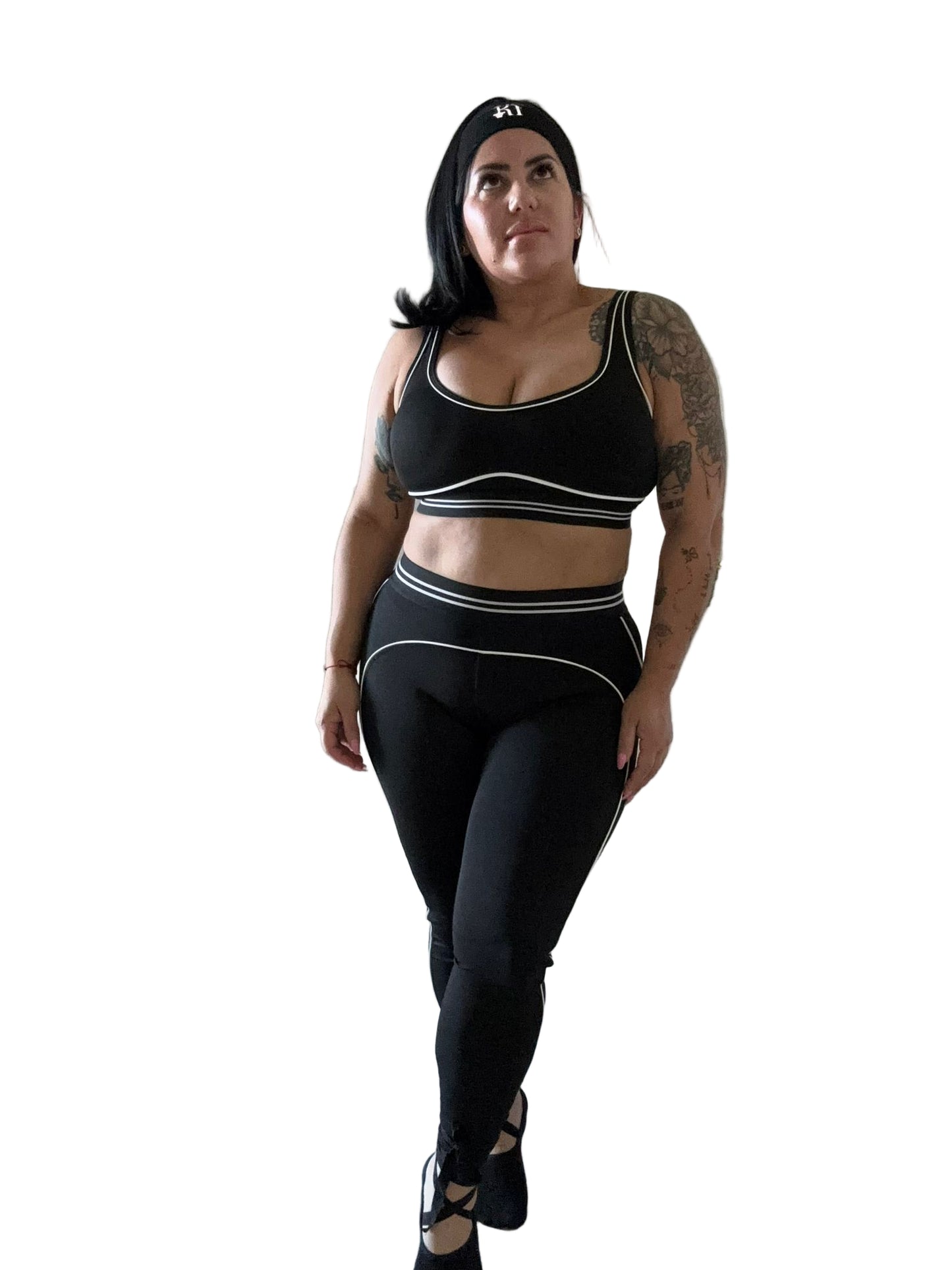 Daisy High Waist Heart Set- Black