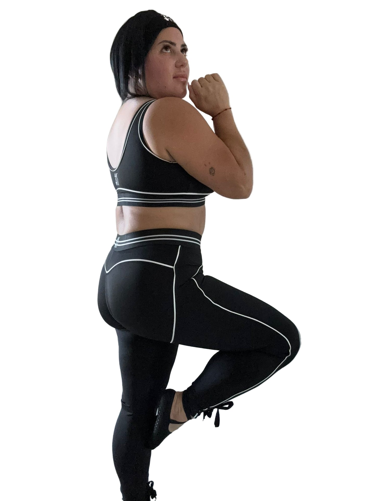 Daisy High Waist Heart Set- Black