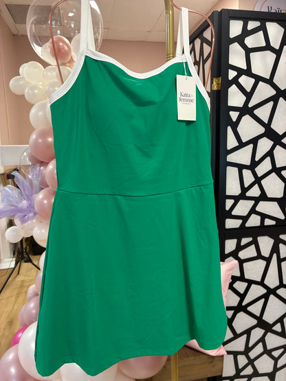 Elaine Skort Dress in Emerald Green