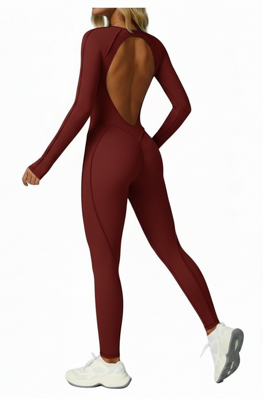 Sofia Silhouette Bodysuit- Deep Red