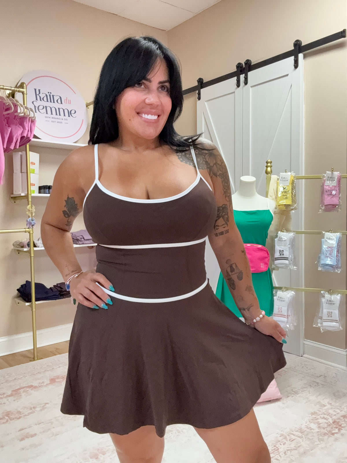 Raquel Skort Dress in Brown