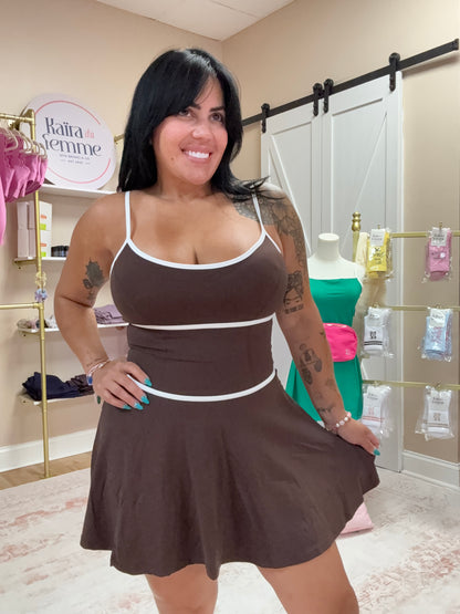 Raquel Skort Dress in Brown