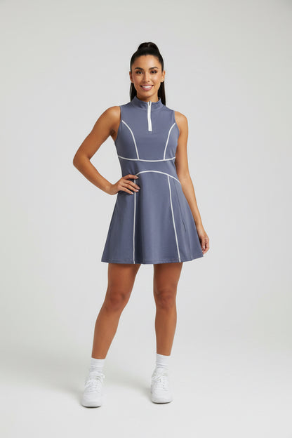 Alanis Skort Dress- Eggplant