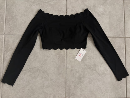 NEW!!! ELEVÉ- Colette Off Shoulder Sport Bra- Black