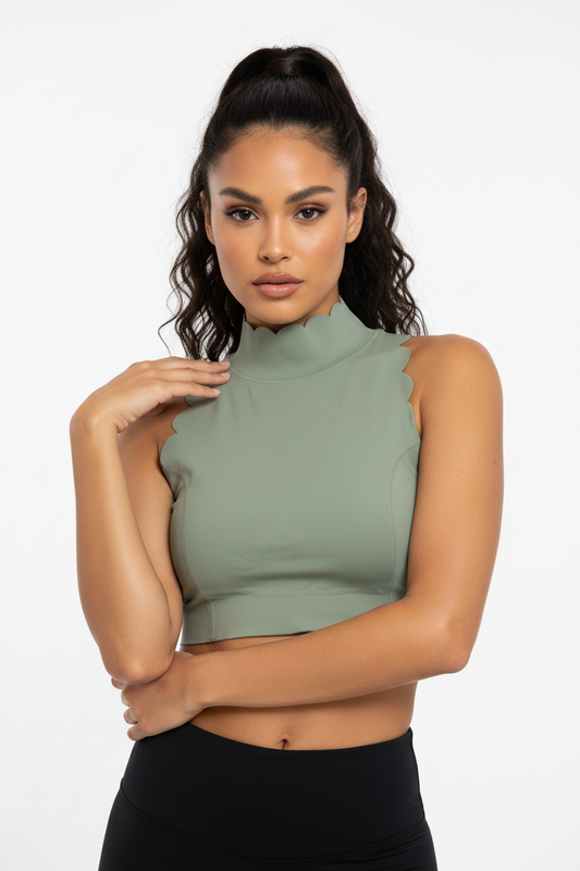 Alice Wave Top -Sage Green