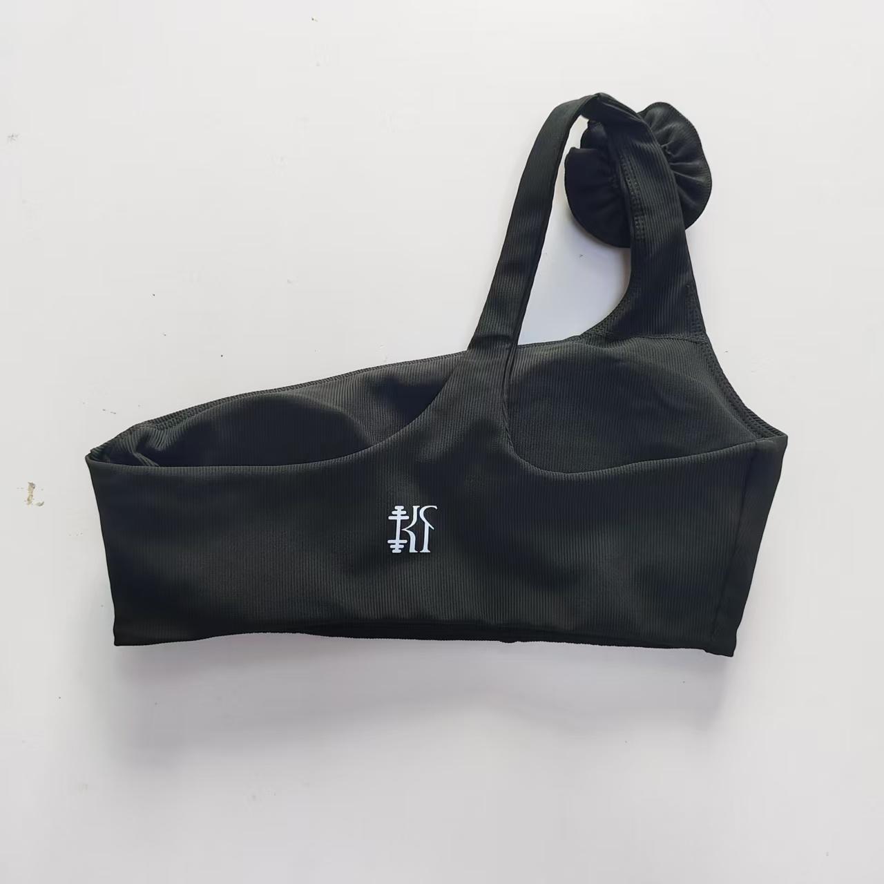 Cindy- One Shoulder Sport Bra ( Black & White )