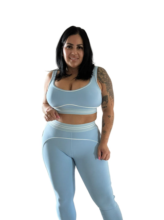 Daisy High Waist Heart Set- Light Blue