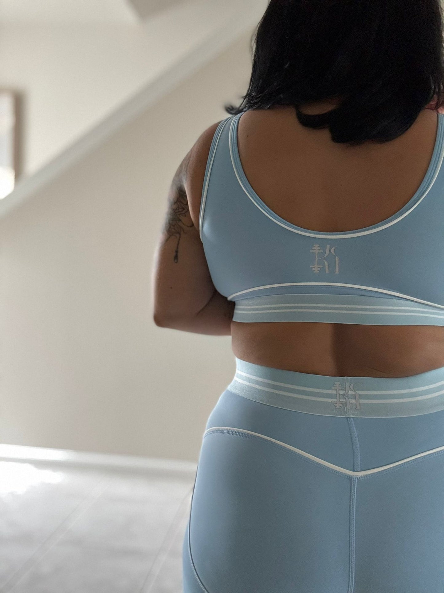 Daisy High Waist Heart Set- Light Blue