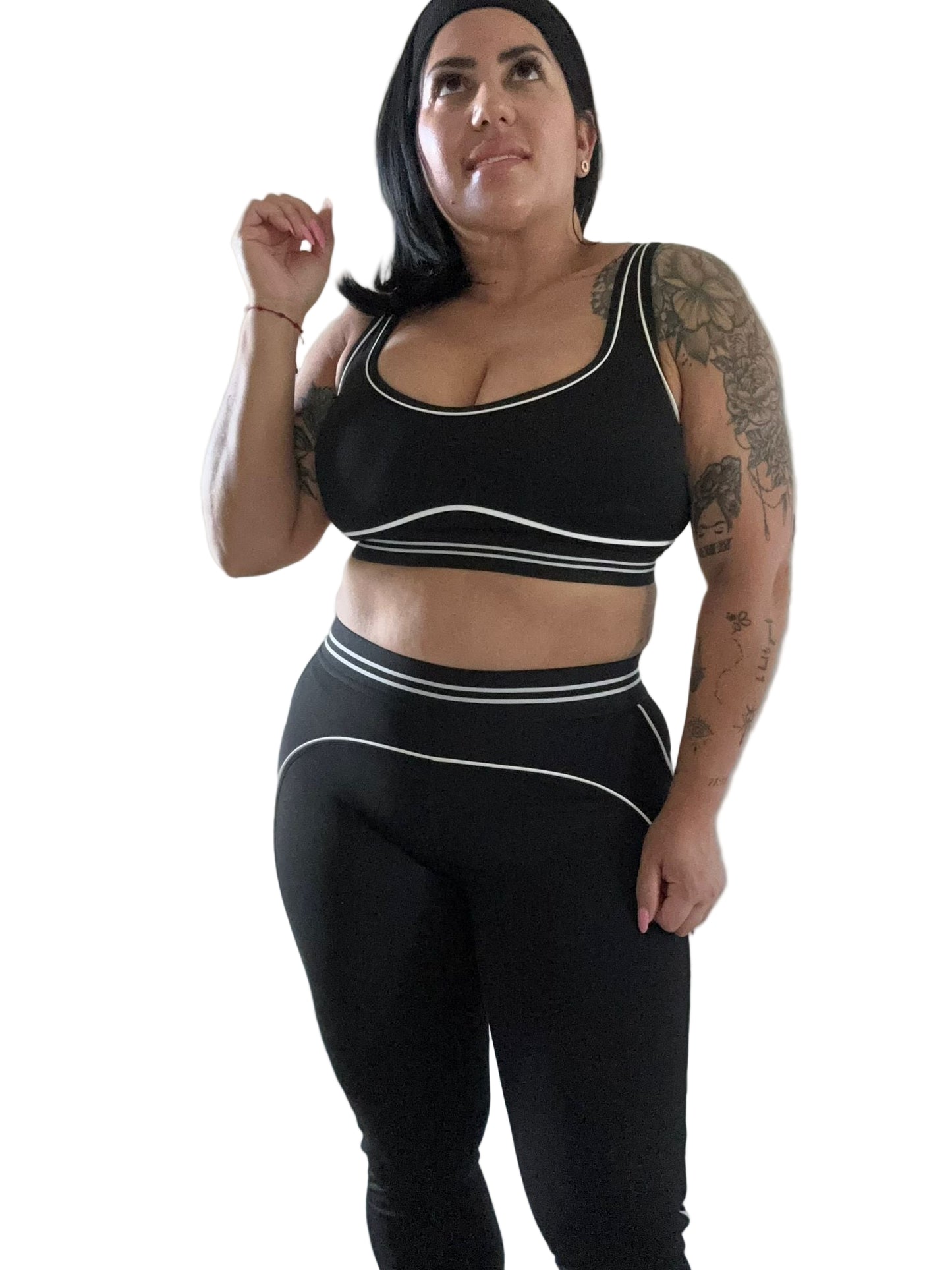 Daisy High Waist Heart Set- Black