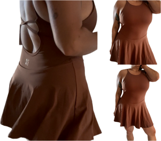 Alondra Skort Dress -Brown