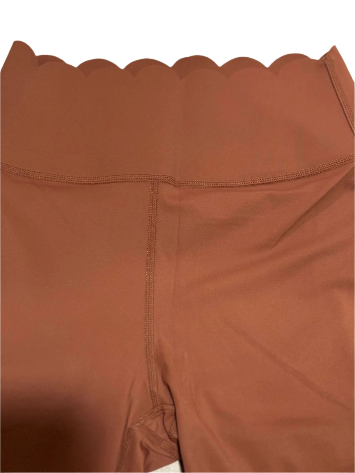 Brown Leggins with scalloped hem 