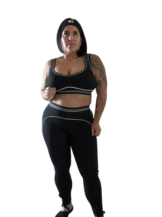 Daisy High Waist Heart Set- Black