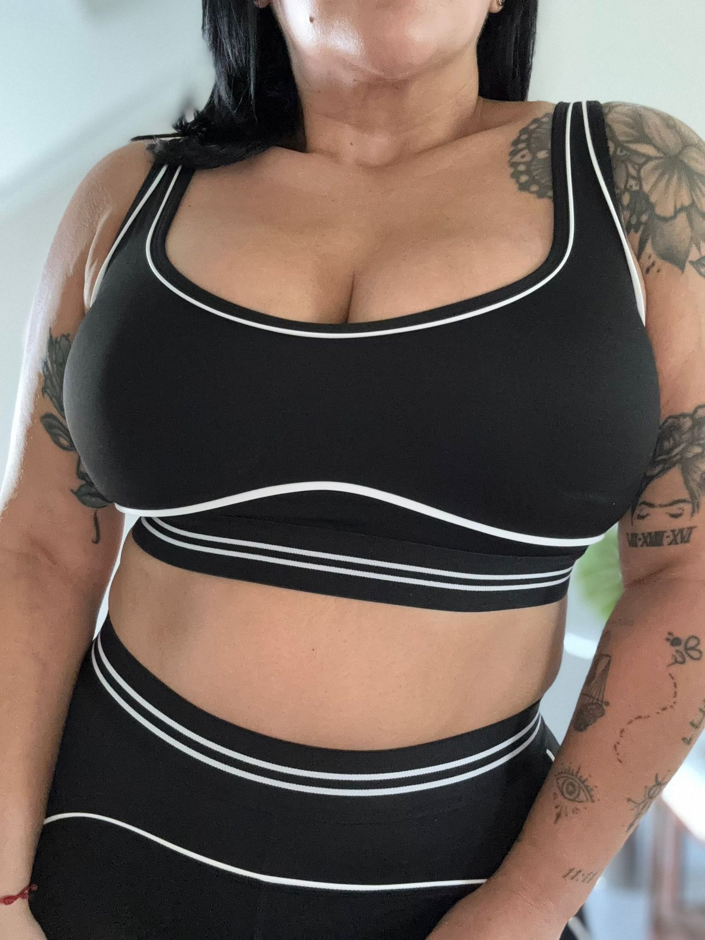 Daisy High Waist Heart Set- Black